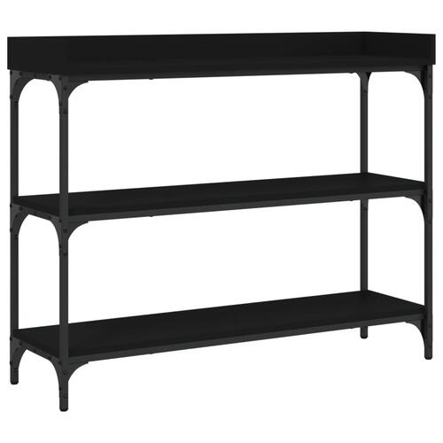 Konsolbord med hylder 100x30x80 cm sort