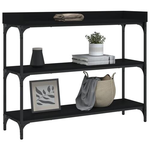 Konsolbord med hylder 100x30x80 cm sort