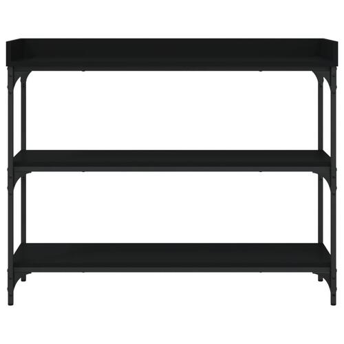 Konsolbord med hylder 100x30x80 cm sort