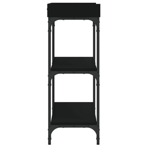 Konsolbord med hylder 100x30x80 cm sort
