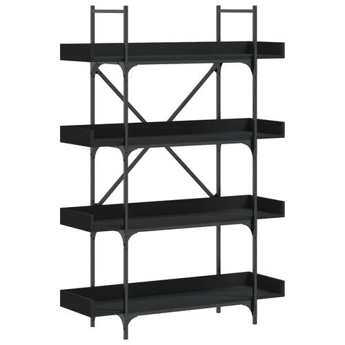 Bogreol med 4 hylder 100x33x108,5 cm konstrueret træ sort