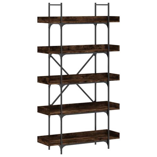 Bogreol 100x33x180,5 cm 5 hylder konstrueret træ røget eg