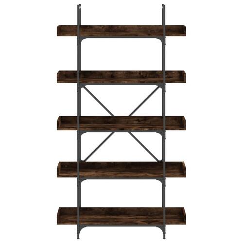 Bogreol 100x33x180,5 cm 5 hylder konstrueret træ røget eg