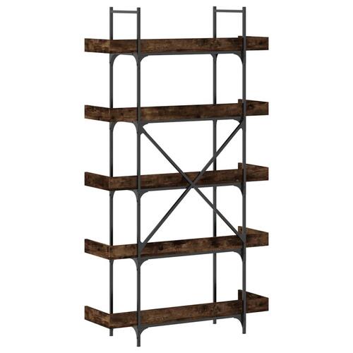 Bogreol 100x33x180,5 cm 5 hylder konstrueret træ røget eg