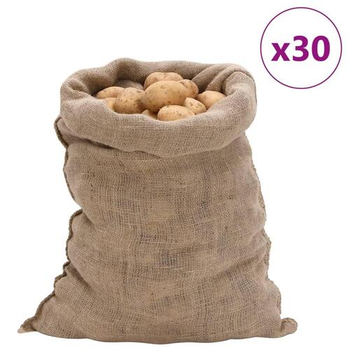 Jutesække 30 stk. 60x105 cm 100 % jute 220 g/m2
