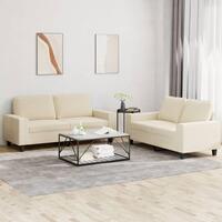 2 personers sofa stof cremefarvet