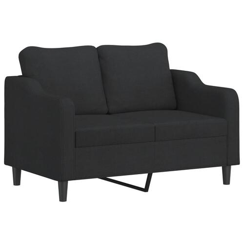 2 personers sofa med hynder stof sort