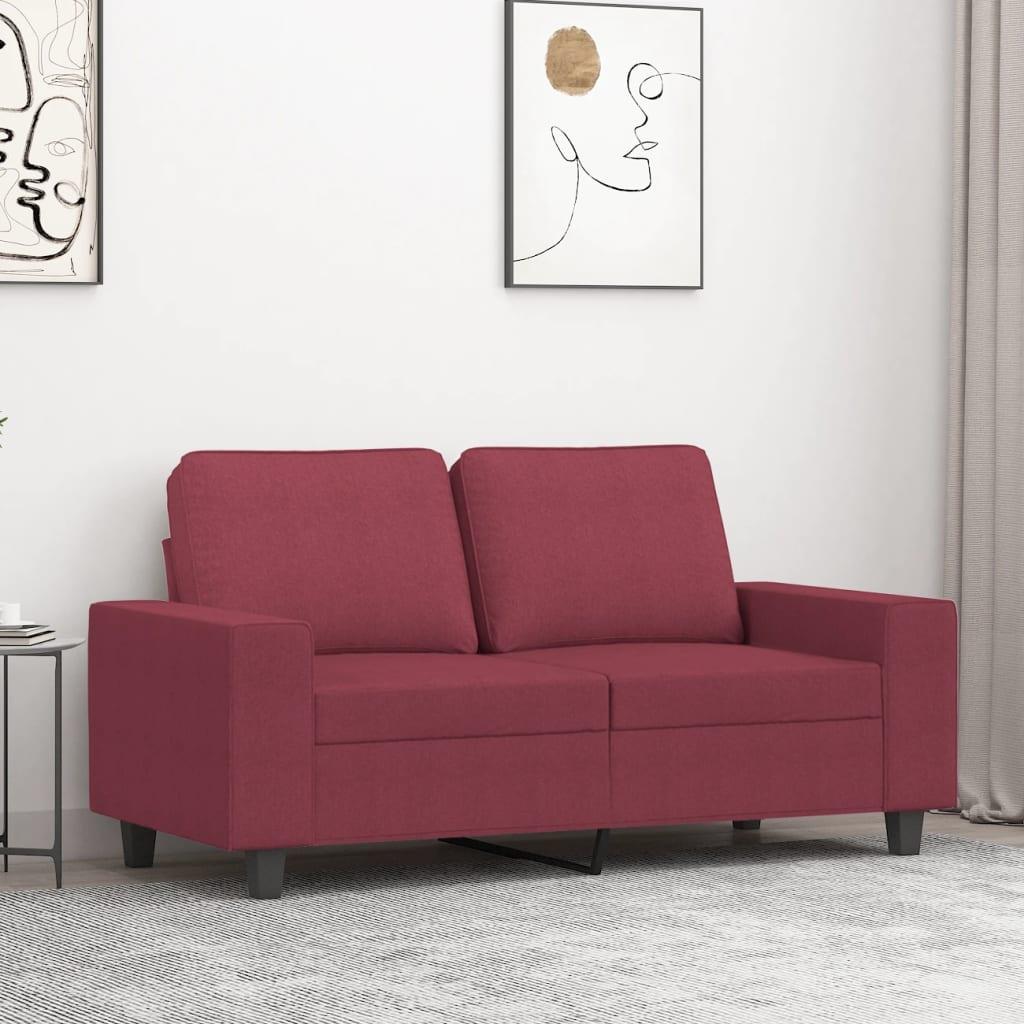 2-personers sofa 120 cm stof vinrød billede