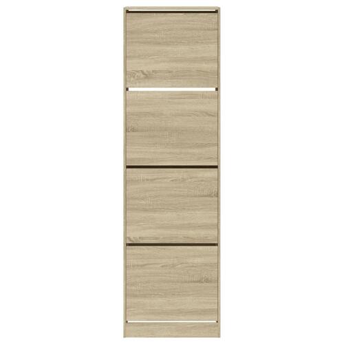 Skoskab med 4 vippeskuffer 60x42x204 cm sonoma-eg
