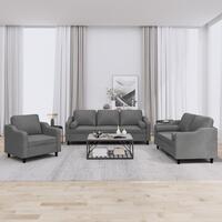 3 personers sofa med puder stof mørkegrå