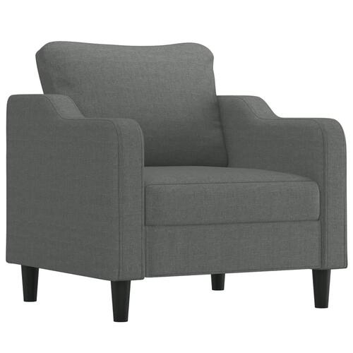 3 personers sofa med puder stof mørkegrå