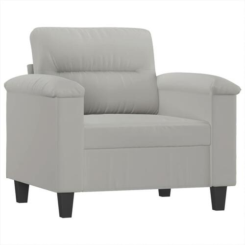 Sofasæt 4 dele med hynder mikrofiberstof lysegrå