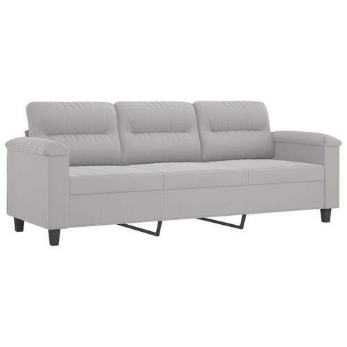 Sofasæt 4 dele med hynder mikrofiberstof lysegrå