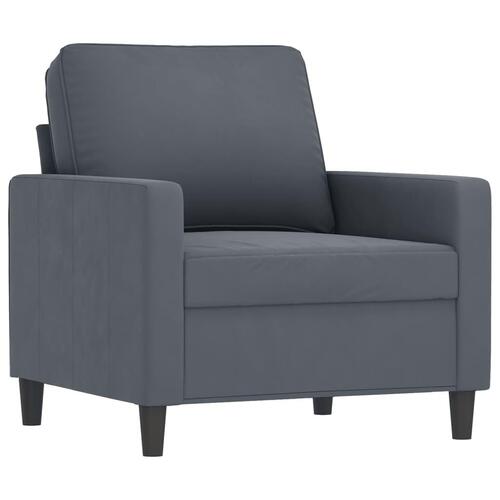 Sofasæt 4 dele med puder velour mørkegrå