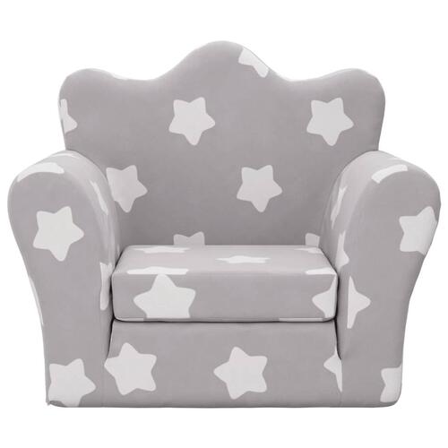 Sovesofa til børn blødt plys med stjerner lysegrå
