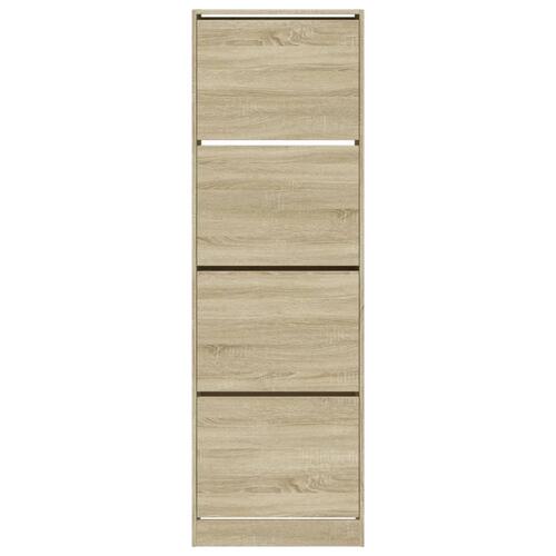 Skoskab med 4 vippeskuffer 60x34x187,5 cm sonoma-eg
