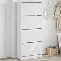 Skoskab med 4 vippeskuffer 80x34x187,5 cm hvid