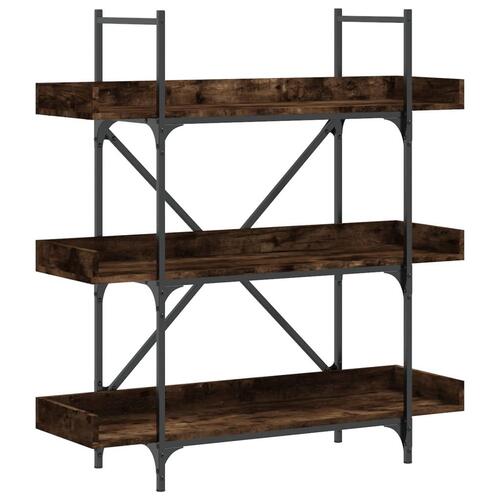 Bogreol med 3 hylder 100x33x108,5 cm konstrueret træ røget eg