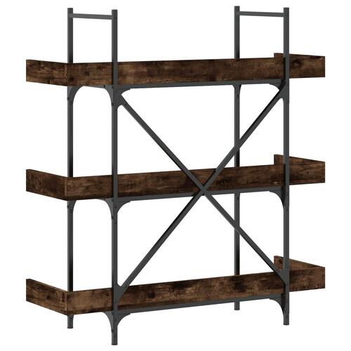 Bogreol med 3 hylder 100x33x108,5 cm konstrueret træ røget eg