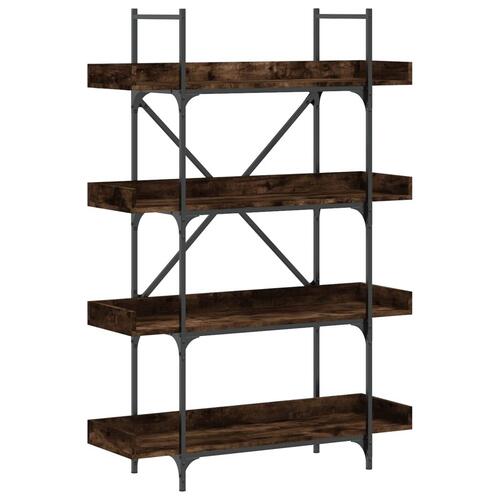 Bogreol med 4 hylder 100x33x145,5 cm konstrueret træ røget eg