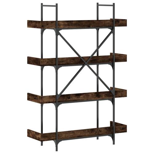 Bogreol med 4 hylder 100x33x145,5 cm konstrueret træ røget eg
