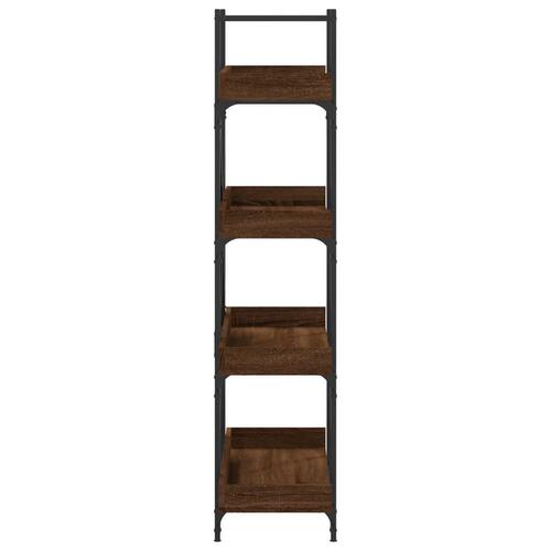 Bogreol med 4 hylder 100x33x145,5 cm konstrueret træ brunt eg