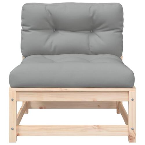 Sofa med hynder og fodskammel uden armlæn