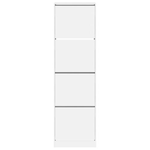 Skoskab med 4 vippeskuffer 60x42x204 cm hvid