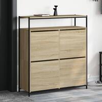 Skoskab med 4 vippeskuffer 100x34x112 cm sonoma-eg
