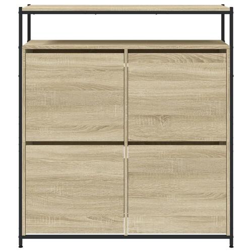 Skoskab med 4 vippeskuffer 100x34x112 cm sonoma-eg
