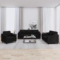 3 personers sofa med puder stof sort
