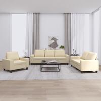 3 personers sofa stof cremefarvet