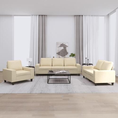 3 personers sofa stof cremefarvet
