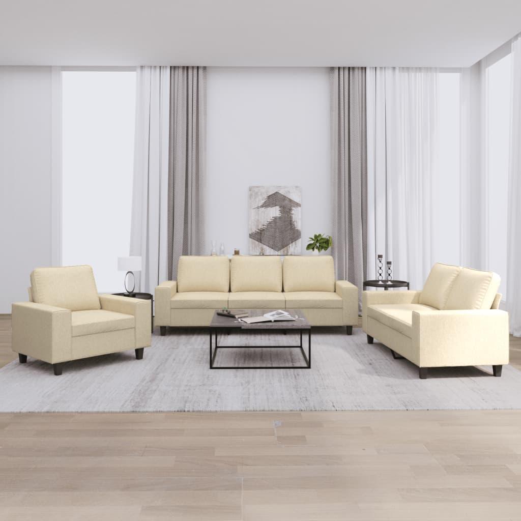 3 personers sofa stof cremefarvet