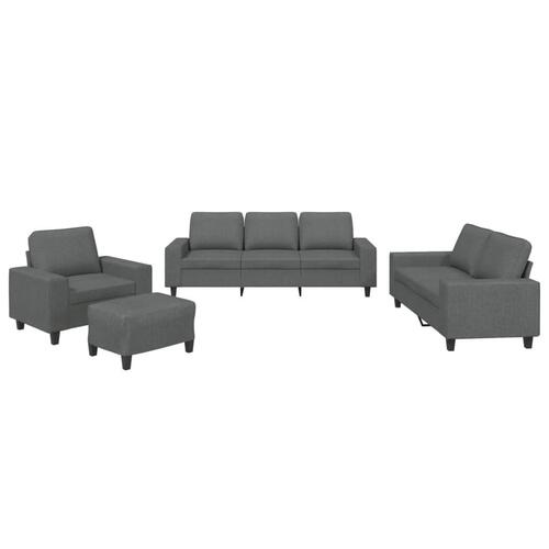 Sofasæt 4 dele stof mørkegrå