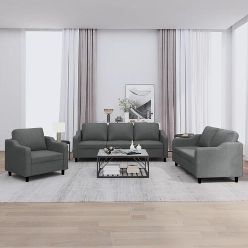 3 personers sofa med hynder stof mørkegrå