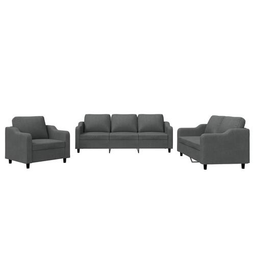 3 personers sofa med hynder stof mørkegrå