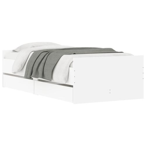 Sengeramme med skuffer 90x200 cm hvid