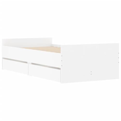 Sengeramme med skuffer 90x200 cm hvid