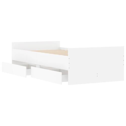 Sengeramme med skuffer 90x200 cm hvid