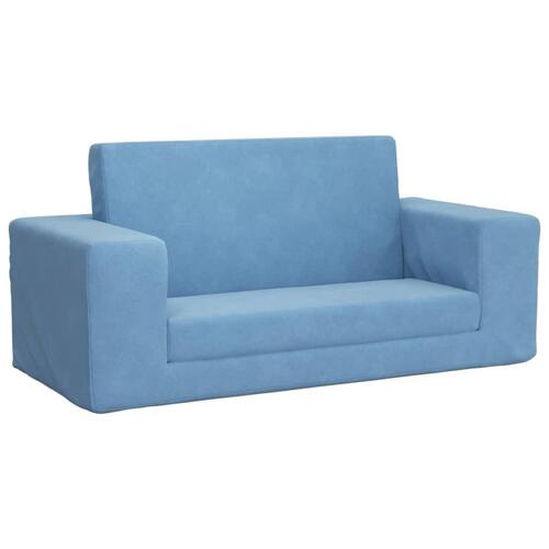 2-personers sovesofa til børn blødt plys blå