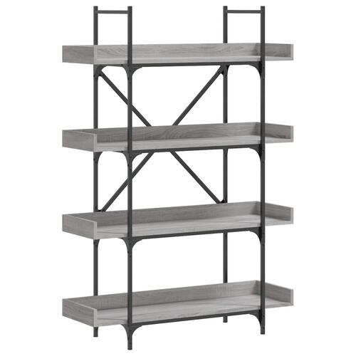 Bogreol 100x33x145,5 cm 4 hylder konstrueret træ grå sonoma-eg