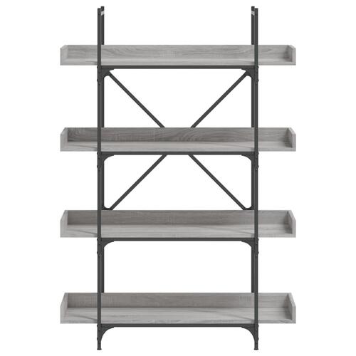 Bogreol 100x33x145,5 cm 4 hylder konstrueret træ grå sonoma-eg