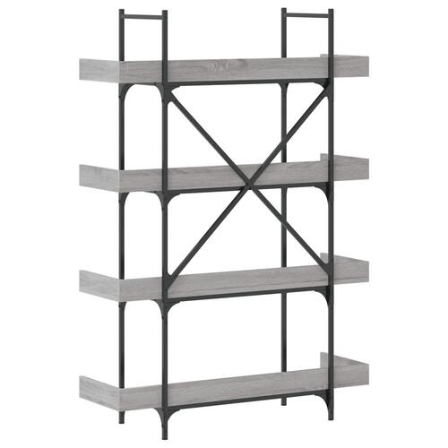 Bogreol 100x33x145,5 cm 4 hylder konstrueret træ grå sonoma-eg