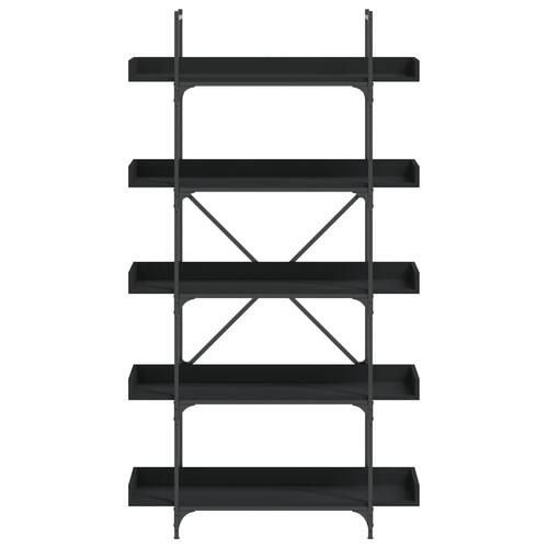 Bogreol med 5 hylder 100x33x180,5 cm konstrueret træ sort