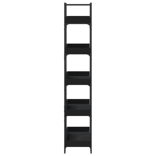 Bogreol med 5 hylder 100x33x180,5 cm konstrueret træ sort