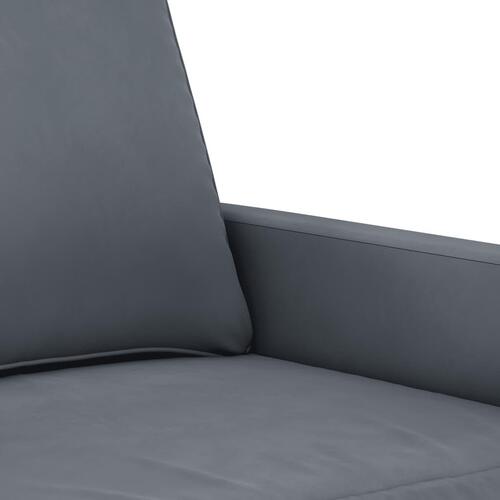 3 personers sofa med puder velour mørkegrå