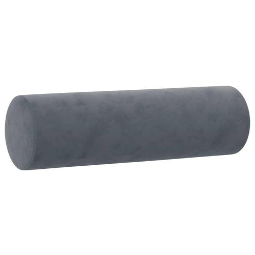 3 personers sofa med puder velour mørkegrå
