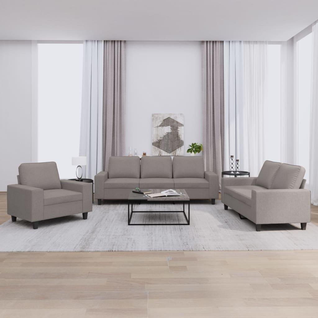3 personers sofa stof gråbrun