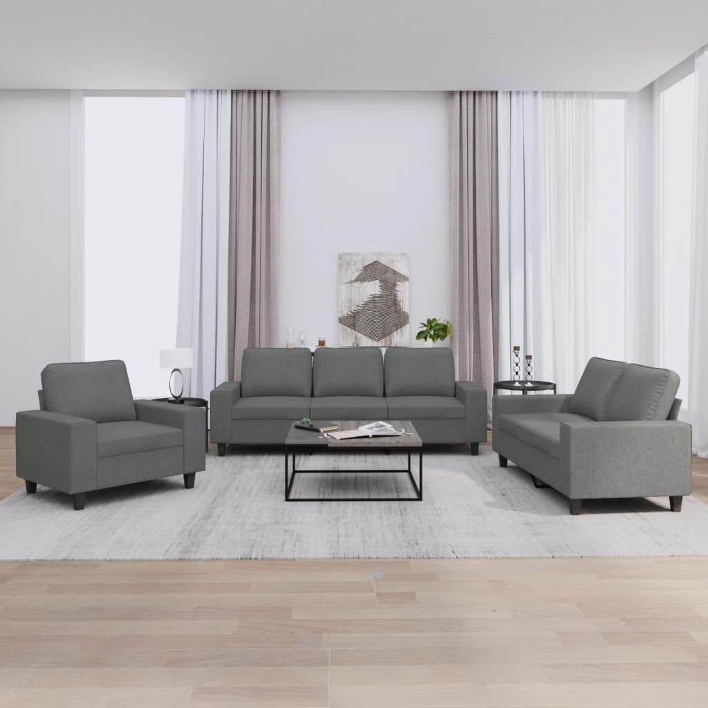 3 personers sofa stof mørkegrå